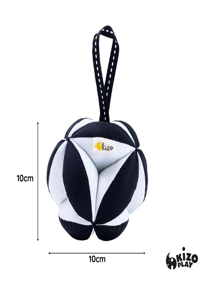 Kizoplay Montessori Black and White Ball, Newborn Visual stiumation, Travel Friendly, Gift - Image 2